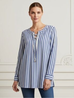 Style & Co. Nautical Blue and White Striped Cover-Up